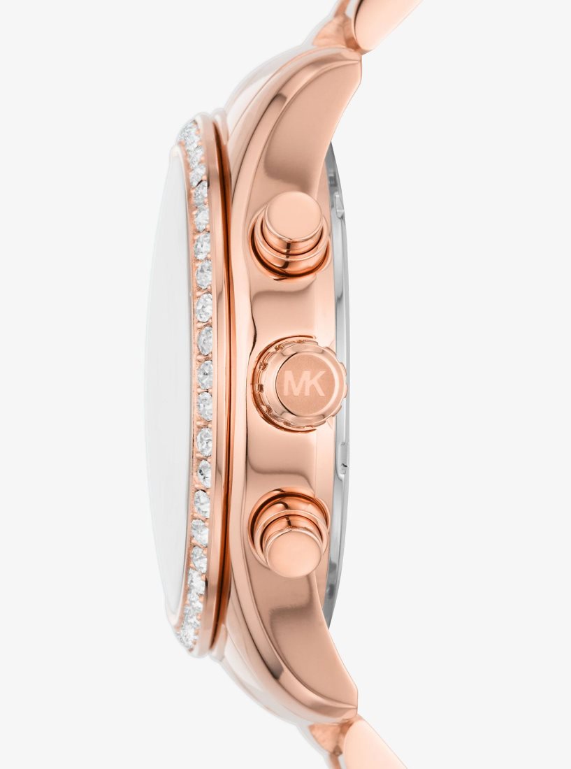 Gold-tone Michael Kors Lexington Pave Rose Gold-Tone Watch Mujer Rosas Doradas | 8943-RFKTC