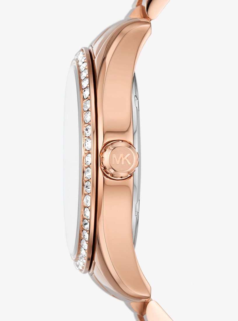 Gold-tone Michael Kors Lexington Pave Rose Gold-Tone Watch and Jewelry Gift Set Mujer Rosas Doradas | 0613-KONYL