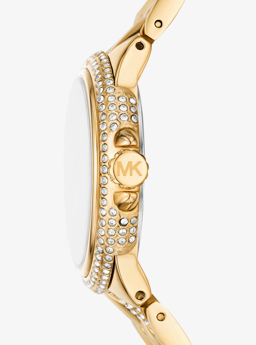 Gold-tone Michael Kors Mini Camille Pave Gold-Tone Watch Mujer Doradas | 4835-RENBK