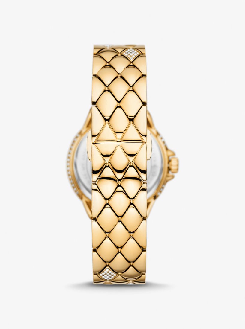 Gold-tone Michael Kors Mini Camille Pave Gold-Tone Watch Mujer Doradas | 4835-RENBK