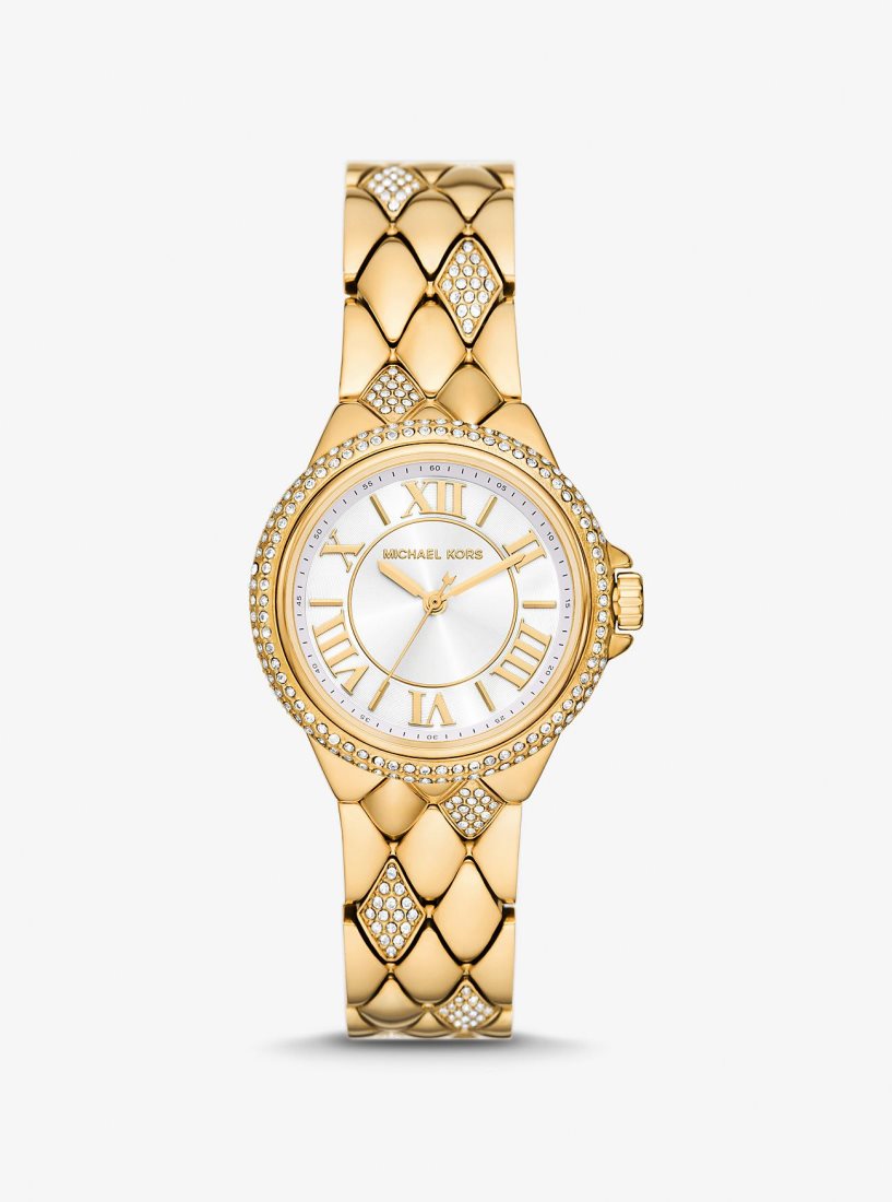 Gold-tone Michael Kors Mini Camille Pave Gold-Tone Watch Mujer Doradas | 4835-RENBK