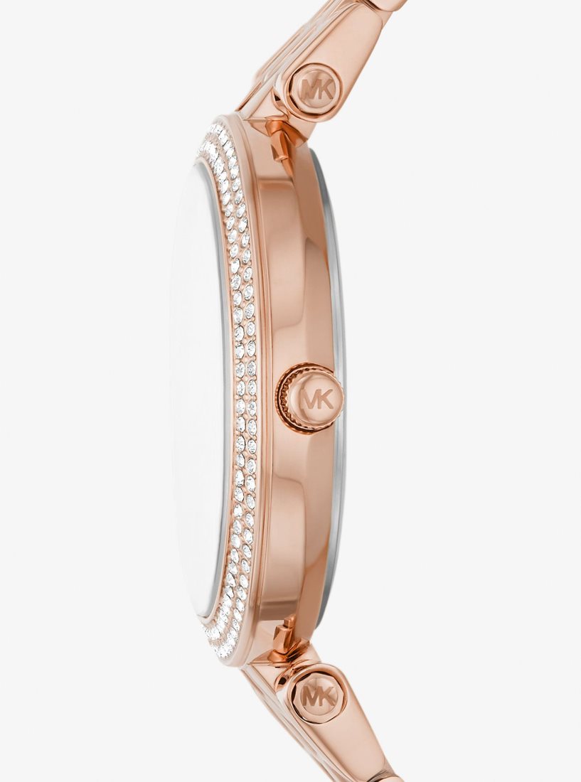 Gold-tone Michael Kors Mini Darci Pave Rose Gold-Tone Watch Mujer Rosas Doradas | 2381-BKAPY