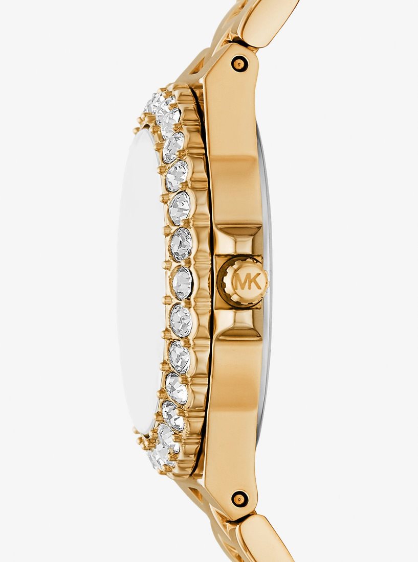 Gold-tone Michael Kors Mini Lennox Animal Pave Gold-Tone Watch Mujer Doradas | 7946-LXFYW