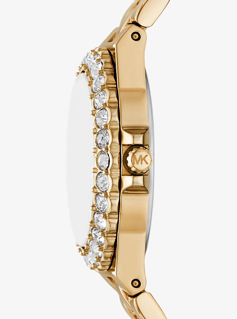 Gold-tone Michael Kors Mini Lennox Pave Gold-Tone Watch Mujer Doradas | 6935-CPHRL