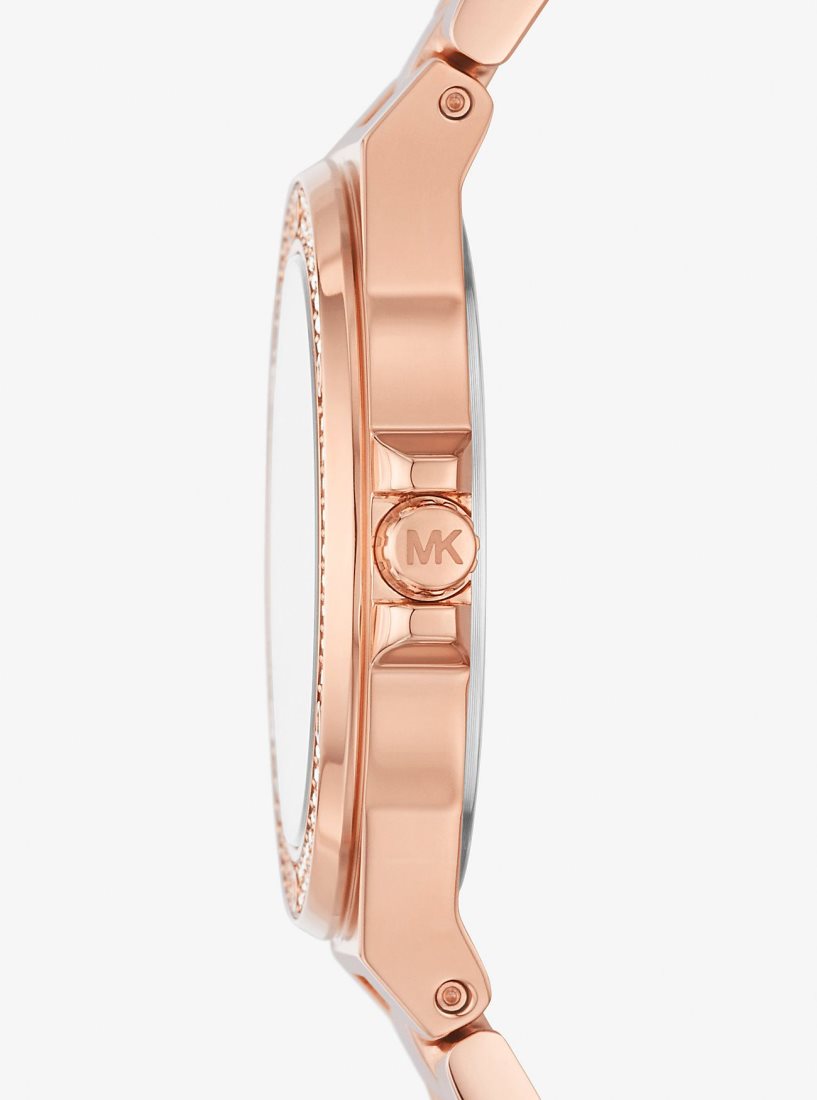 Gold-tone Michael Kors Mini Lennox Pave Rose Gold-Tone Watch Mujer Rosas Doradas | 7286-XAQCW