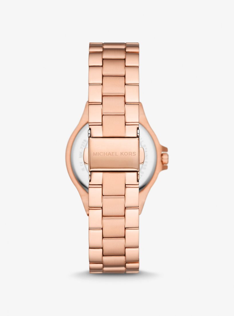 Gold-tone Michael Kors Mini Lennox Pave Rose Gold-Tone Watch Mujer Rosas Doradas | 7286-XAQCW