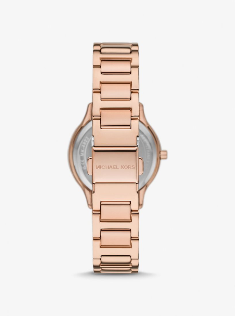 Gold-tone Michael Kors Mini Sage Pave Rose Gold-Tone Watch Mujer Rosas Doradas | 7493-OLUHZ