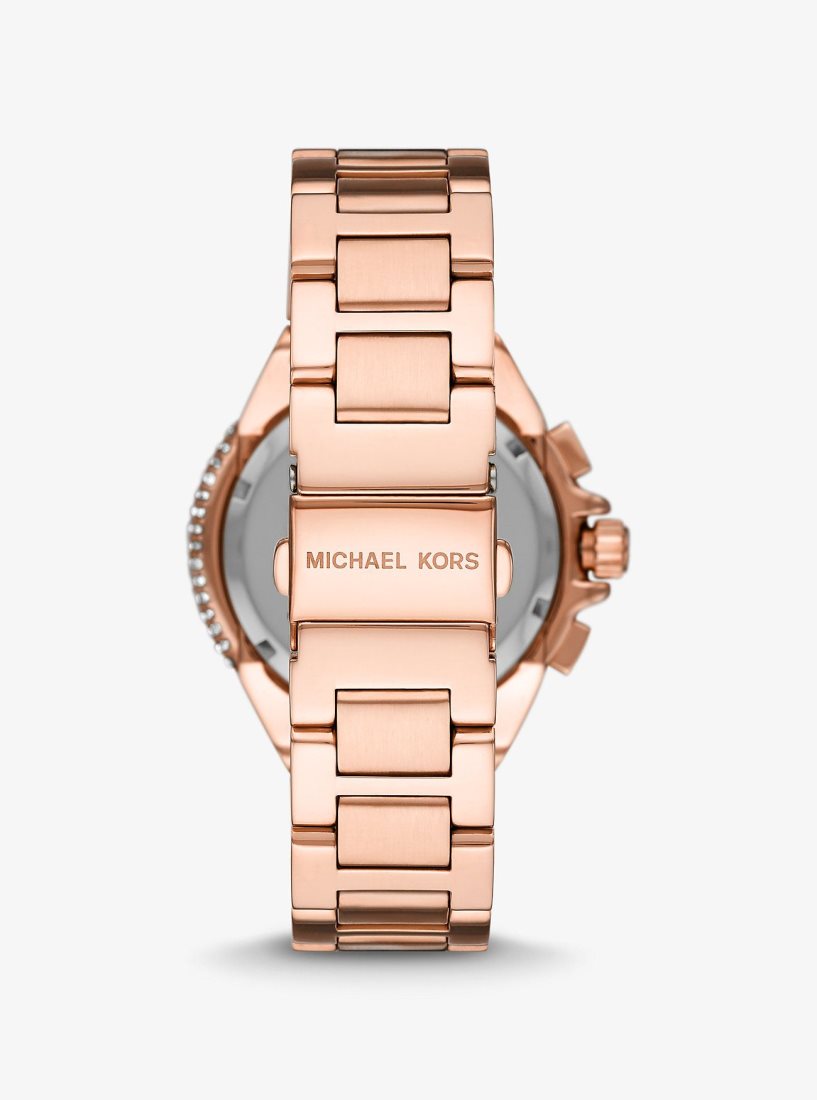 Gold-tone Michael Kors Oversized Camille Pave Rose Gold-Tone Watch Mujer Rosas Doradas | 6185-LSRPI