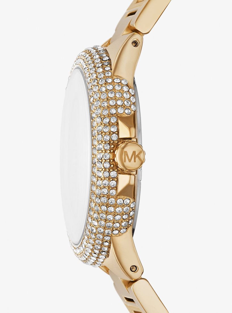 Gold-tone Michael Kors Oversized Camille Ombre Pave Gold-Tone Watch Mujer Doradas | 0736-FMNHI