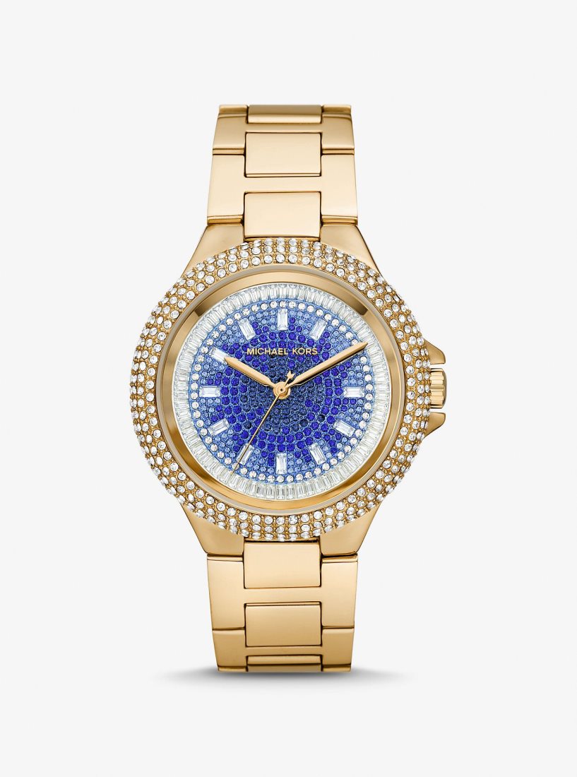 Gold-tone Michael Kors Oversized Camille Ombre Pave Gold-Tone Watch Mujer Doradas | 0736-FMNHI