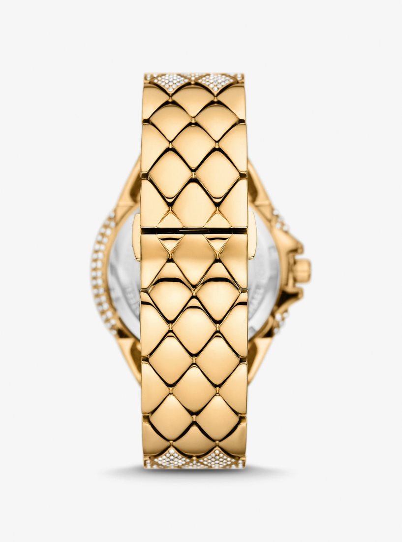 Gold-tone Michael Kors Oversized Camille Pave Gold-Tone Watch Mujer Doradas | 3675-NWXQD