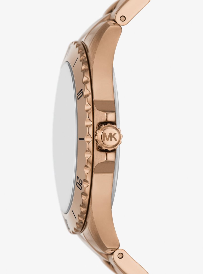 Gold-tone Michael Kors Oversized Everest Beige Gold-Tone Watch Hombre Husk | 7639-JCWHP