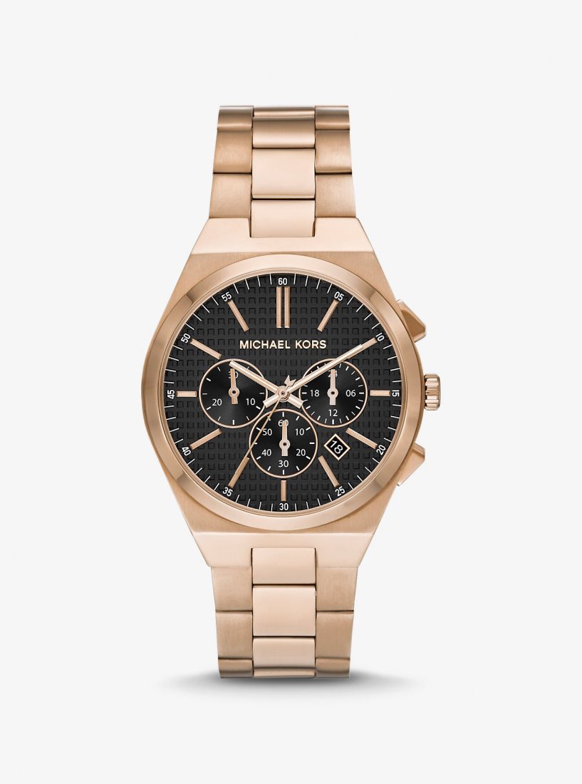 Gold-tone Michael Kors Oversized Lennox Beige Gold-Tone Watch Hombre Husk | 6792-ESMLR