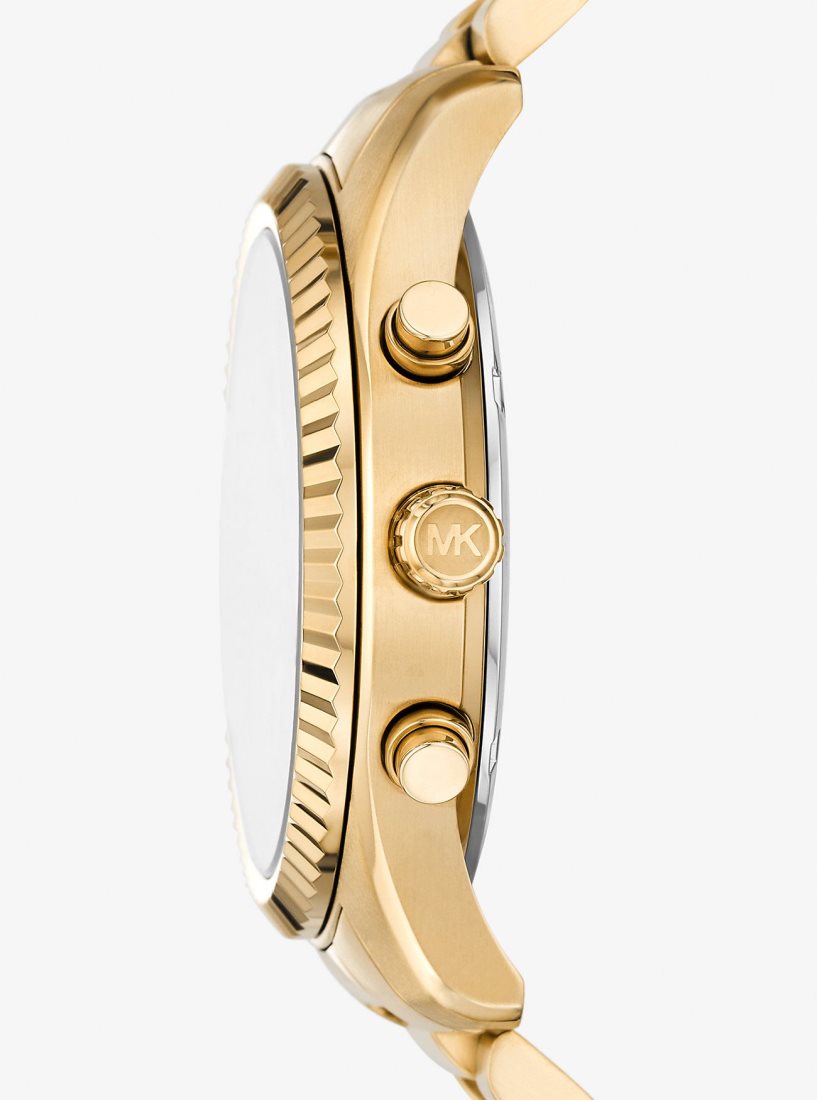 Gold-tone Michael Kors Oversized Lexington Gold-Tone Watch Hombre Doradas | 8247-SGFDQ