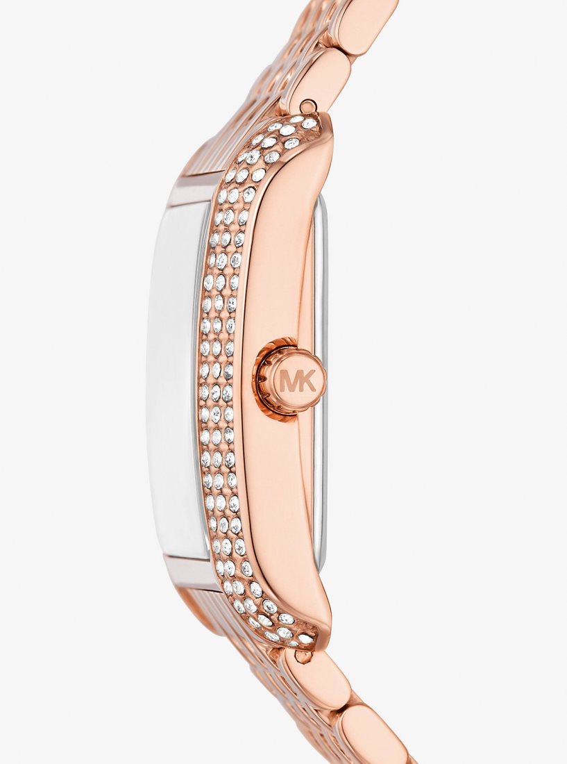 Gold-tone Michael Kors Petite Emery Pave Rose Gold-Tone Watch Mujer Rosas Doradas | 7410-STLVK