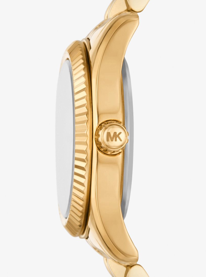 Gold-tone Michael Kors Petite Lexington Pave Gold-Tone Watch Mujer Doradas | 2685-LMOZK