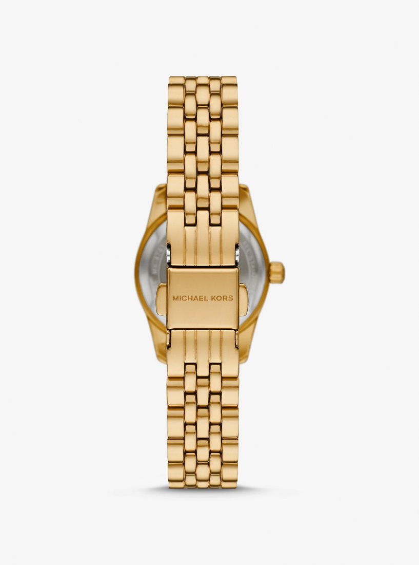 Gold-tone Michael Kors Petite Lexington Pave Gold-Tone Watch Mujer Doradas | 2685-LMOZK