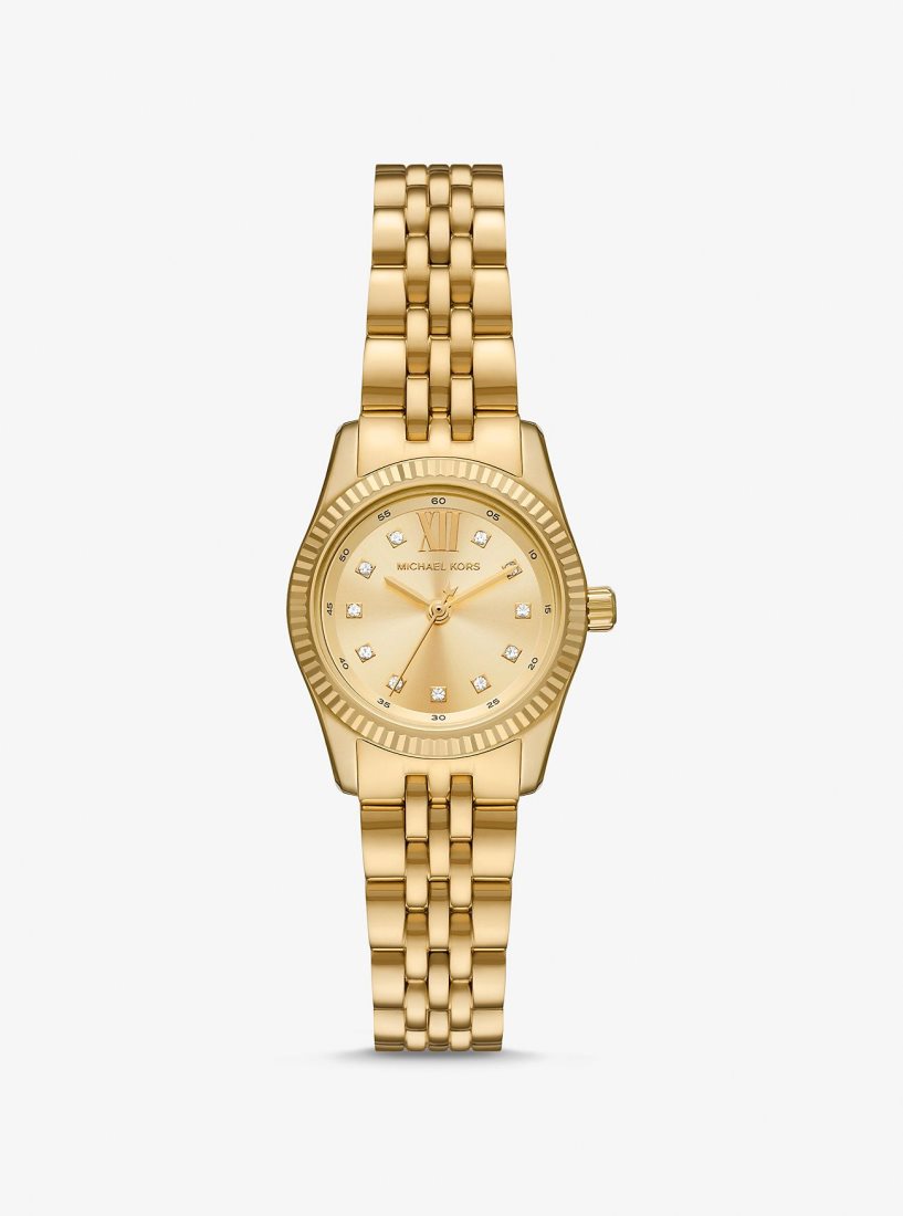 Gold-tone Michael Kors Petite Lexington Pave Gold-Tone Watch Mujer Doradas | 2685-LMOZK