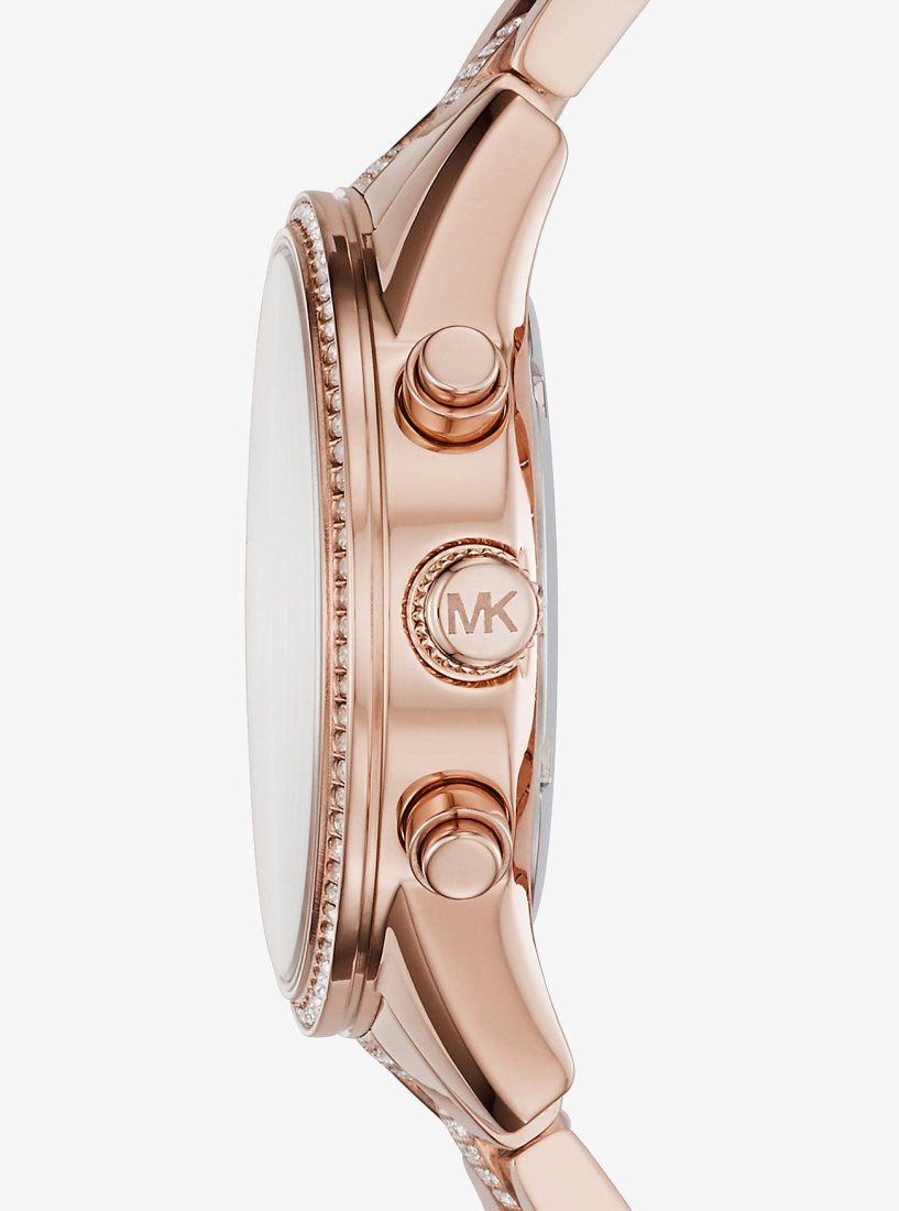 Gold-tone Michael Kors Ritz Pave Rose Gold-Tone Watch Mujer Rosas Doradas | 8257-HCMWT