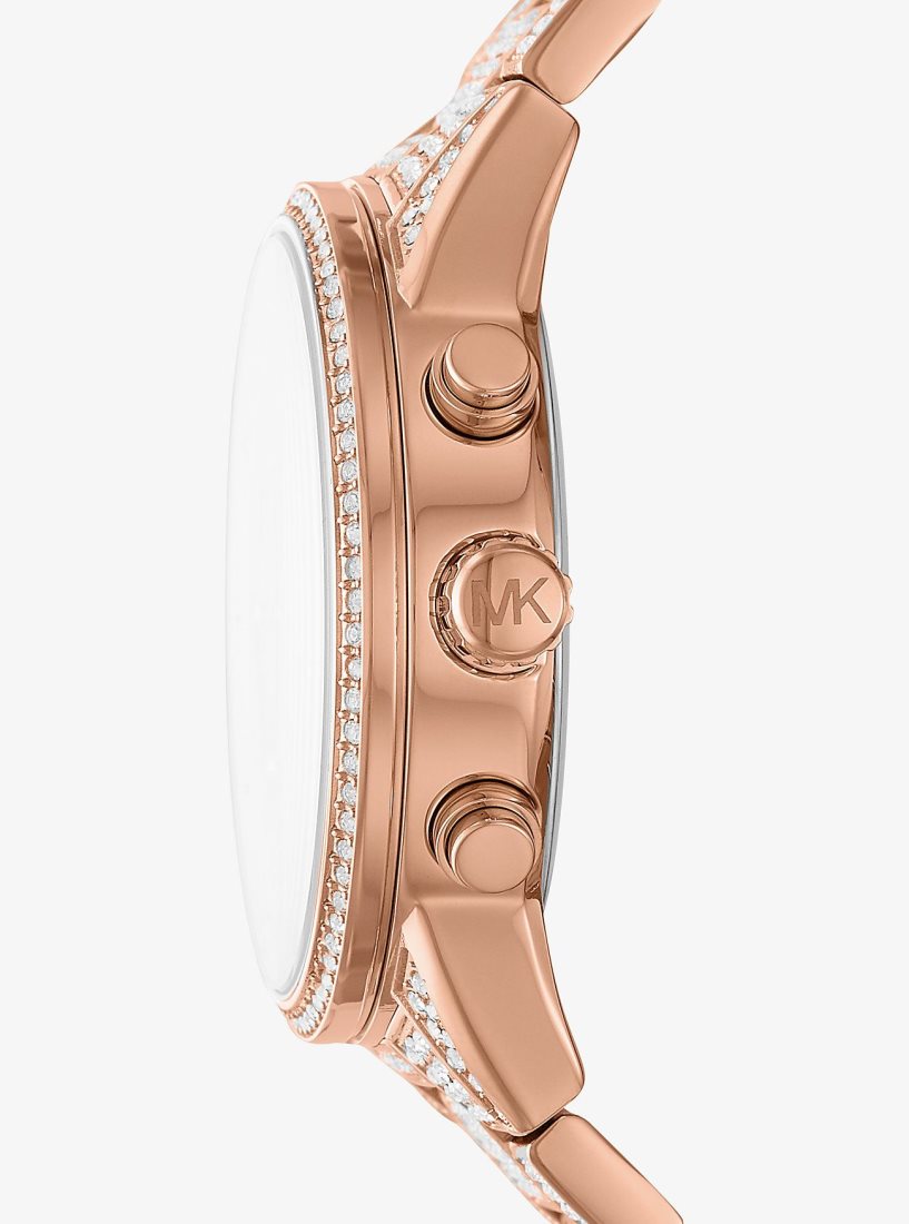 Gold-tone Michael Kors Ritz Pave Rose Gold-Tone Watch Mujer Rosas Doradas | 1785-CSDOP