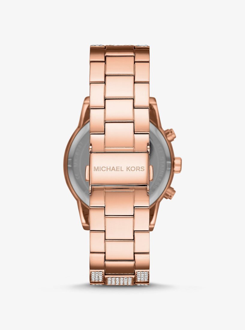 Gold-tone Michael Kors Ritz Pave Rose Gold-Tone Watch Mujer Rosas Doradas | 1785-CSDOP