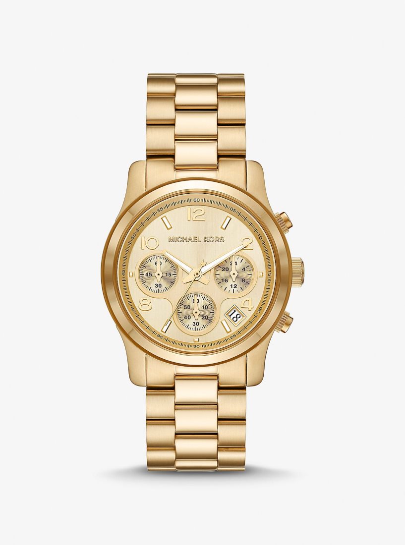 Gold-tone Michael Kors Runway Gold-Tone Watch Mujer Doradas | 7245-JVQNL