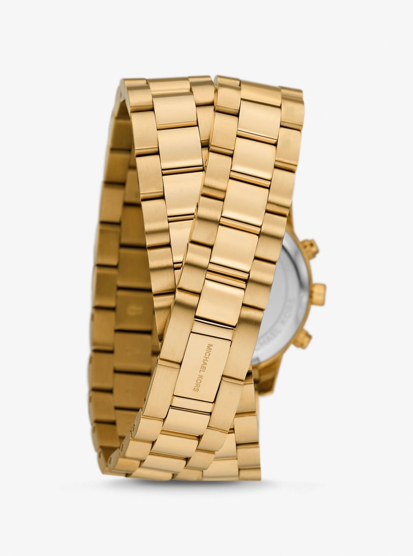 Gold-tone Michael Kors Runway Gold-Tone Wrap Watch Mujer Doradas | 0419-HBCUO