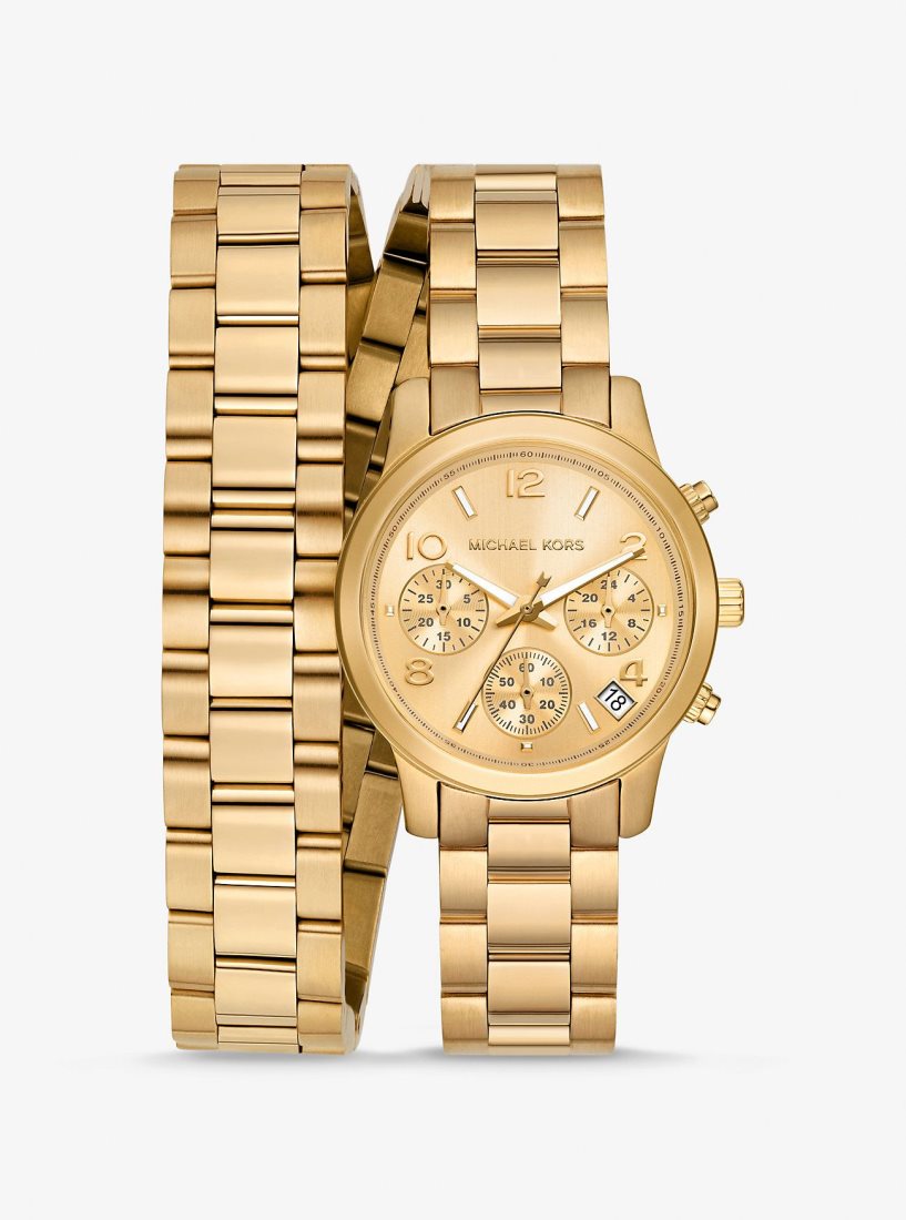 Gold-tone Michael Kors Runway Gold-Tone Wrap Watch Mujer Doradas | 0419-HBCUO