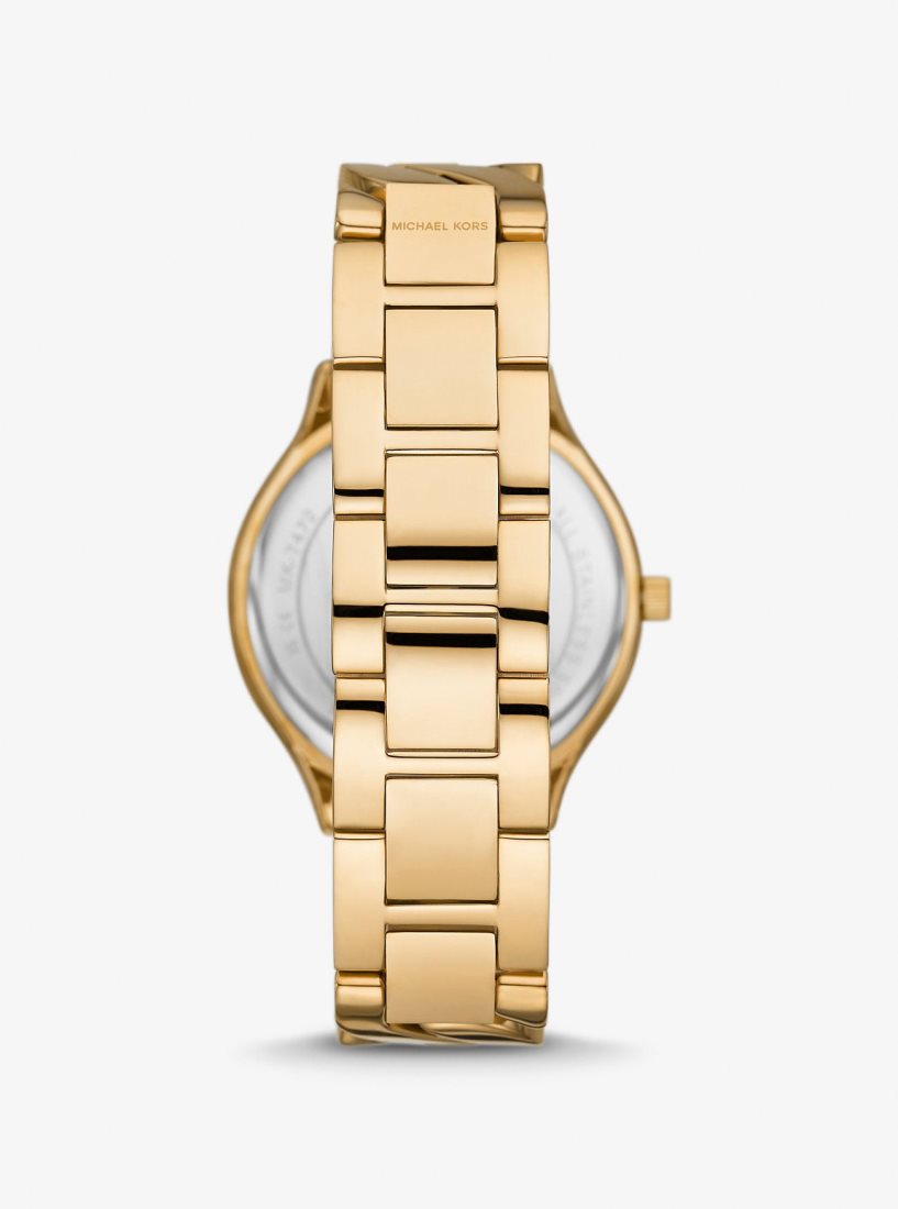 Gold-tone Michael Kors Slim Runway Gold-Tone Curb-Link Watch Mujer Doradas | 8341-MPQRD