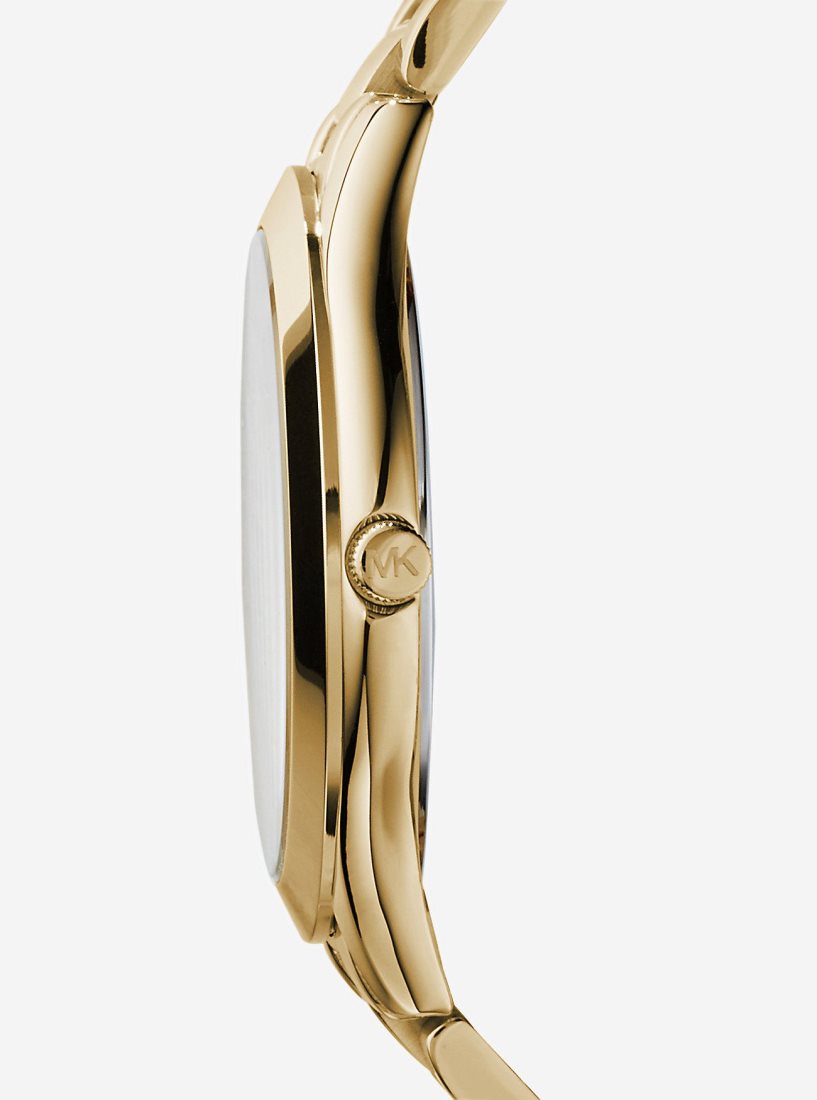 Gold-tone Michael Kors Slim Runway Gold-Tone Stainless Steel Watch Mujer Doradas | 9082-TZLDH