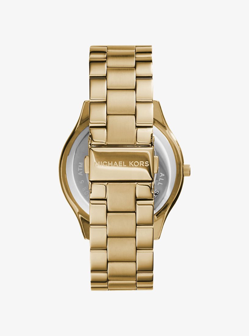 Gold-tone Michael Kors Slim Runway Gold-Tone Stainless Steel Watch Mujer Doradas | 9082-TZLDH