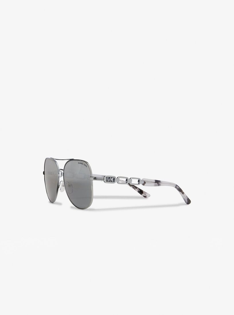 Lentes de Sol Michael Kors Chianti Sunglasses Hombre Plateadas | 0673-UBHER