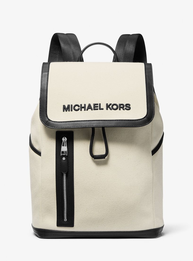 Mochilas Michael Kors Brooklyn Cotton Canvas Backpack Hombre Beige | 2783-KVZPF