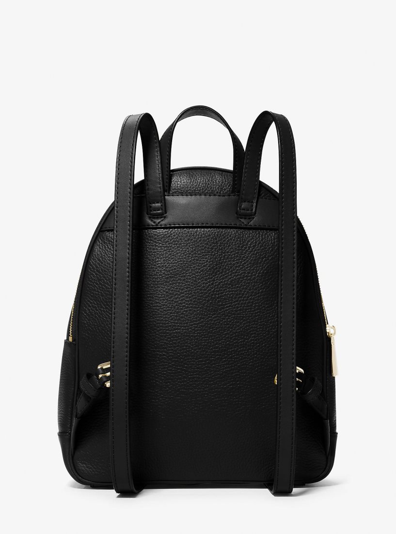 Mochilas Michael Kors Brooklyn Medium Pebbled Leather Backpack Mujer Negras | 0528-HNLSM