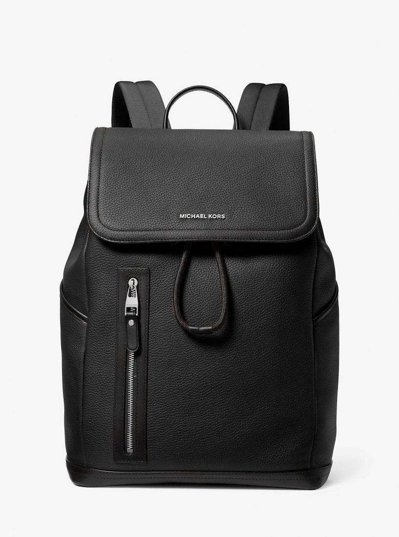 Mochilas Michael Kors Hudson Pebbled Leather Utility Backpack Hombre Negras | 6942-MNVBT