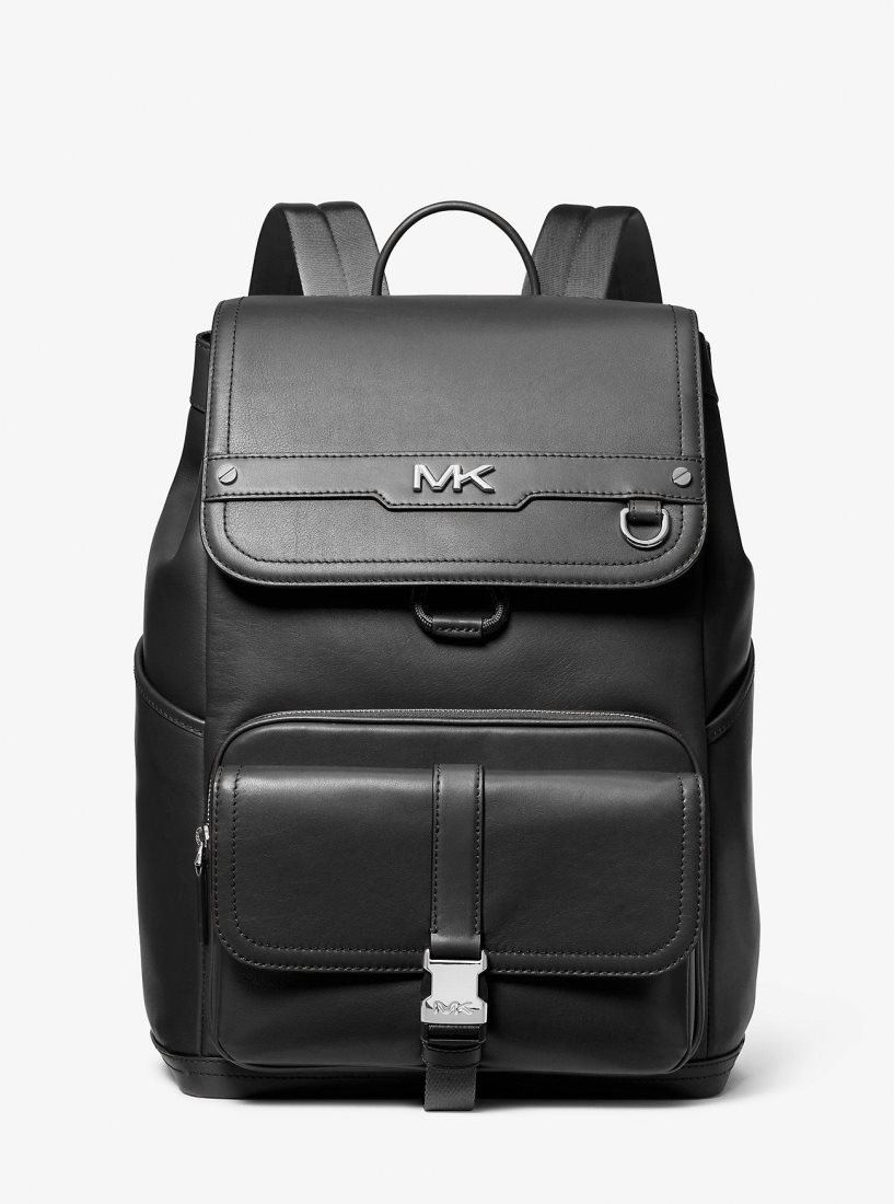 Mochilas Michael Kors Varick Leather Backpack Hombre Negras | 4305-FIGKW