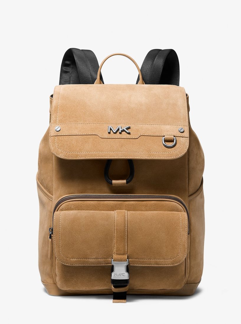 Mochilas Michael Kors Varick Suede Backpack Hombre Marrones | 1687-RQFMG