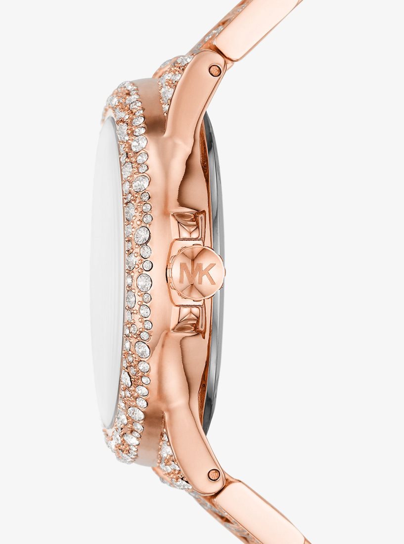 Oversized Michael Kors Oversized Camille Pave Rose Gold-Tone Watch Mujer Rosas Doradas | 9843-ZUCML