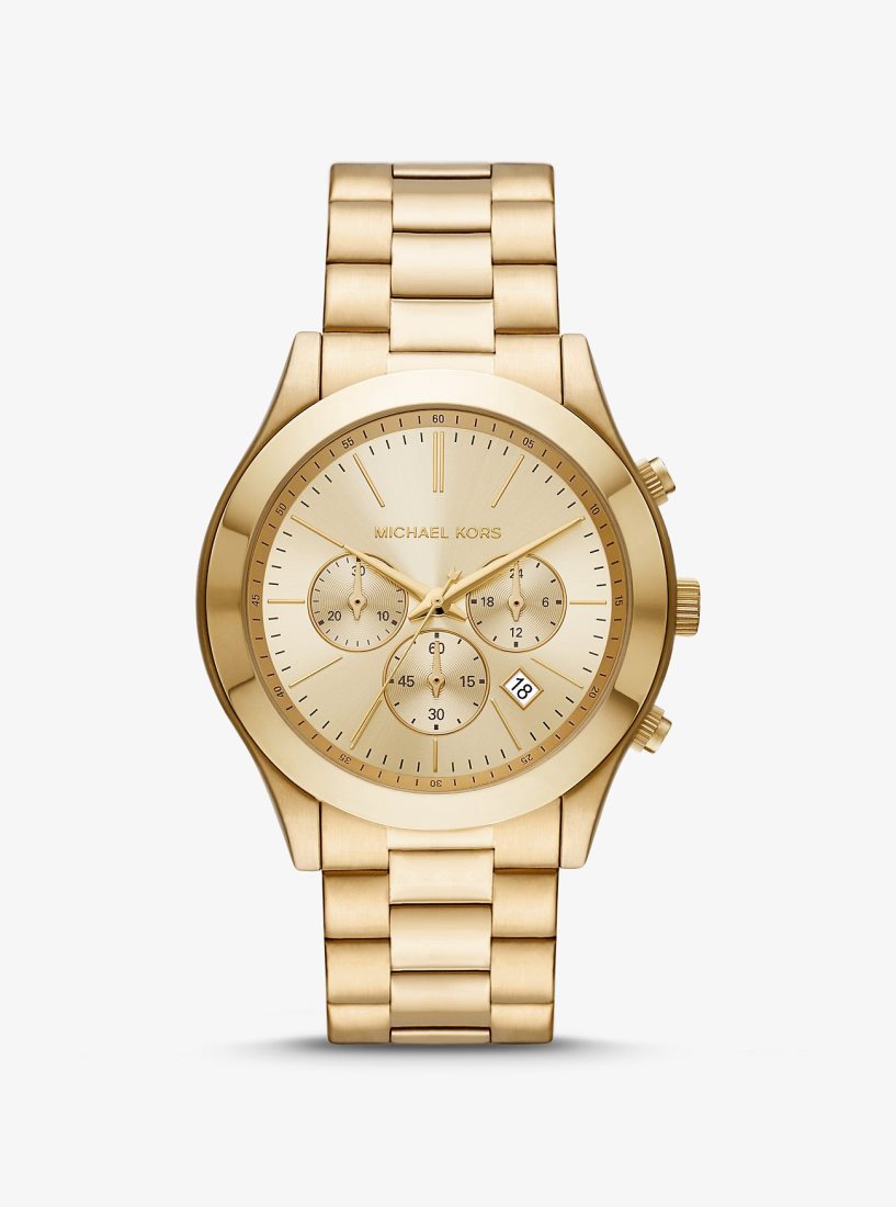 Oversized Michael Kors Oversized Slim Runway Gold-Tone Watch Mujer Doradas | 7134-FLIWO