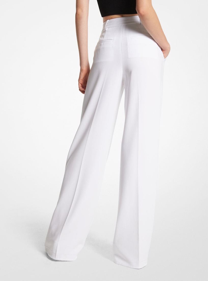 Pantalon Michael Kors Crepe Wide-Leg Pants Mujer Blancas | 9213-EXATZ