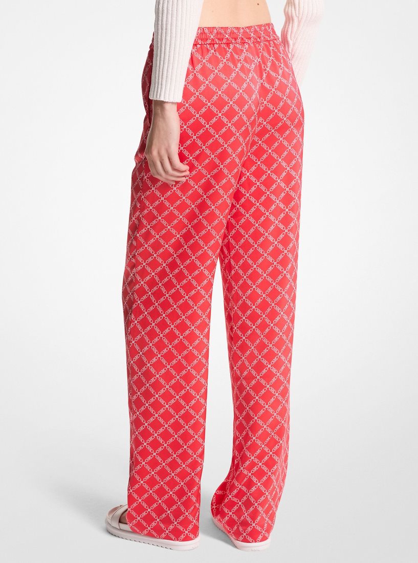 Pantalon Michael Kors Empire Logo Satin Pajama Pants Mujer Coral | 3468-EQXLG