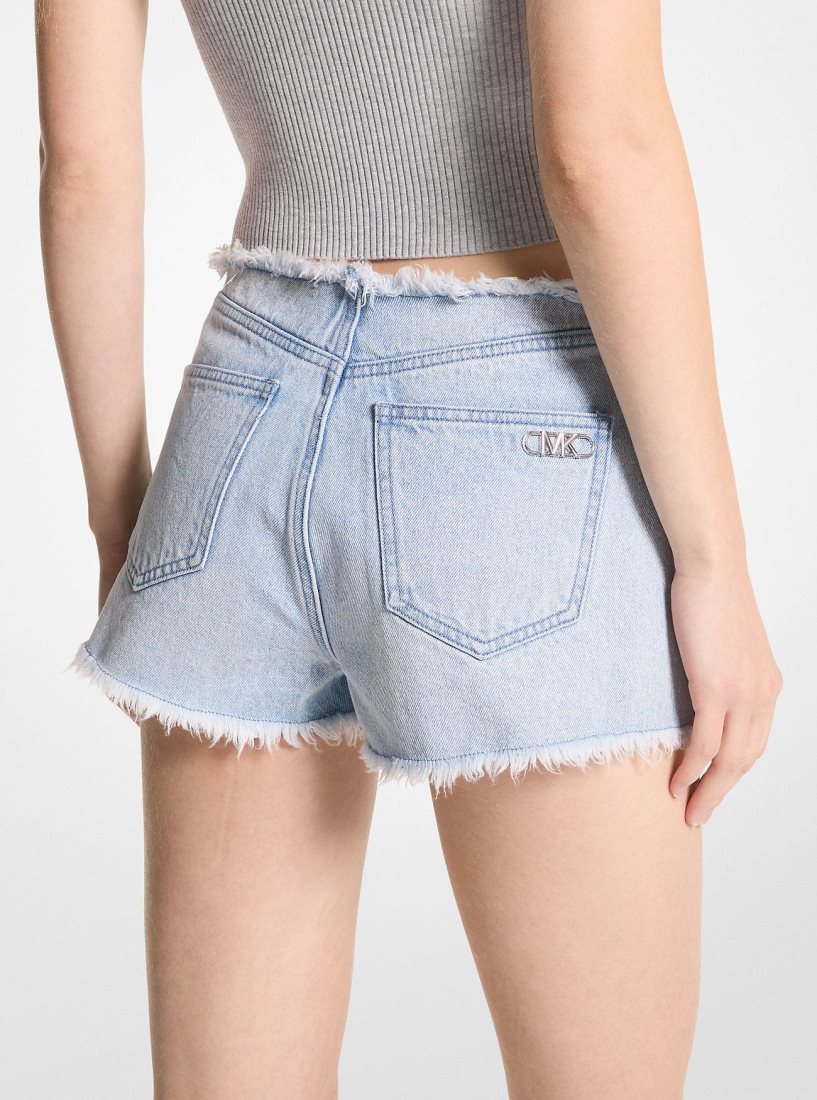 Pantalon Michael Kors Frayed Denim Shorts Mujer Azules Azules | 0856-LXHSR