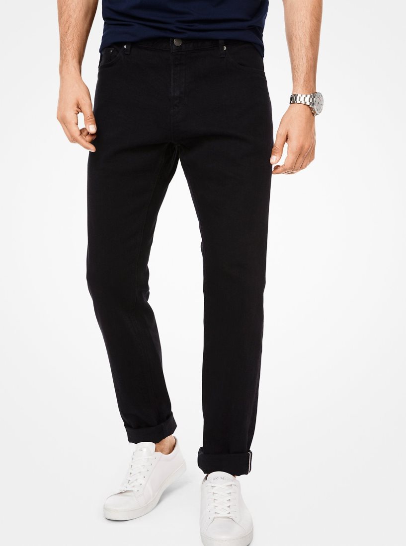 Pantalon Michael Kors Parker Slim-Fit Stretch-Selvedge Jeans Hombre Negras | 8560-XUEGN