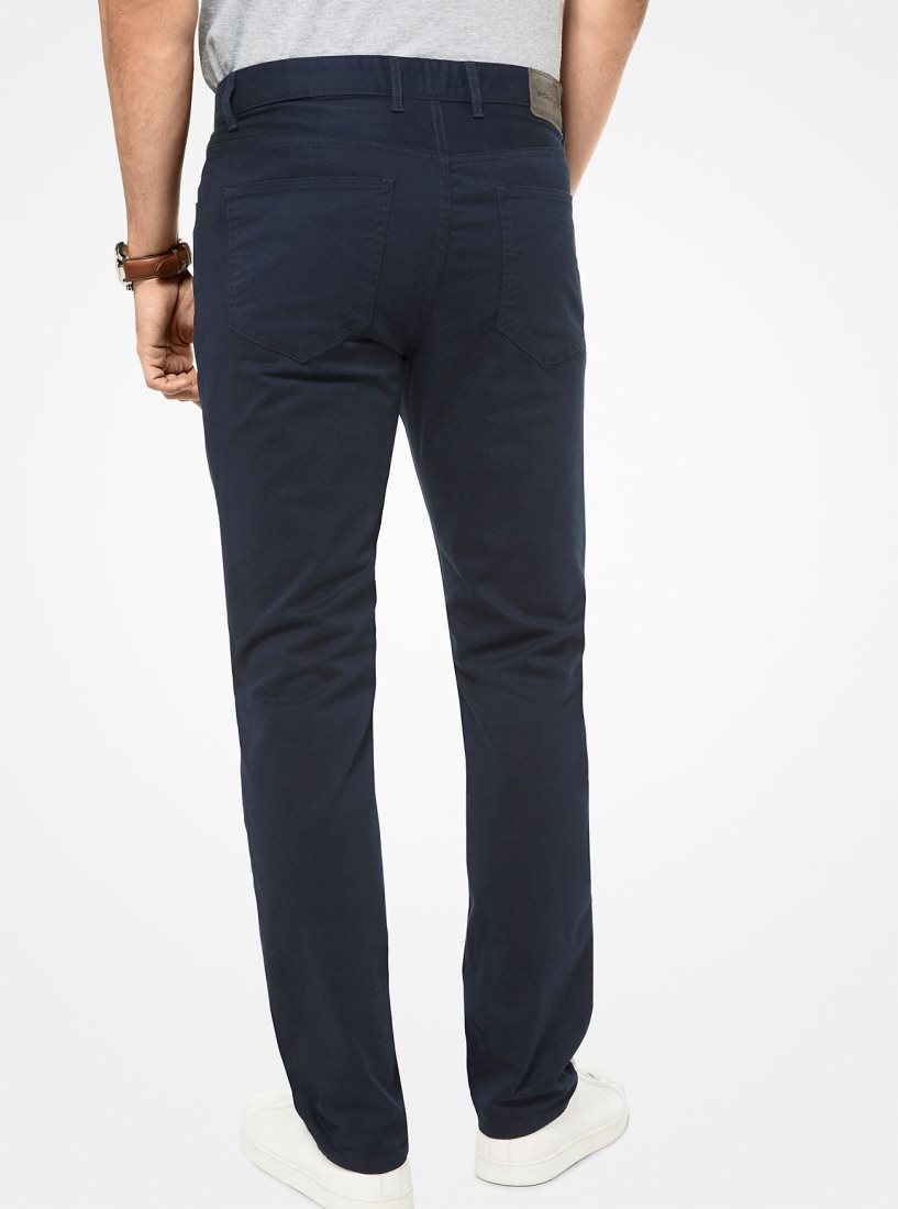 Pantalon Michael Kors Parker Slim-Fit Stretch-Twill Pants Hombre Midnight | 8947-IGEWM