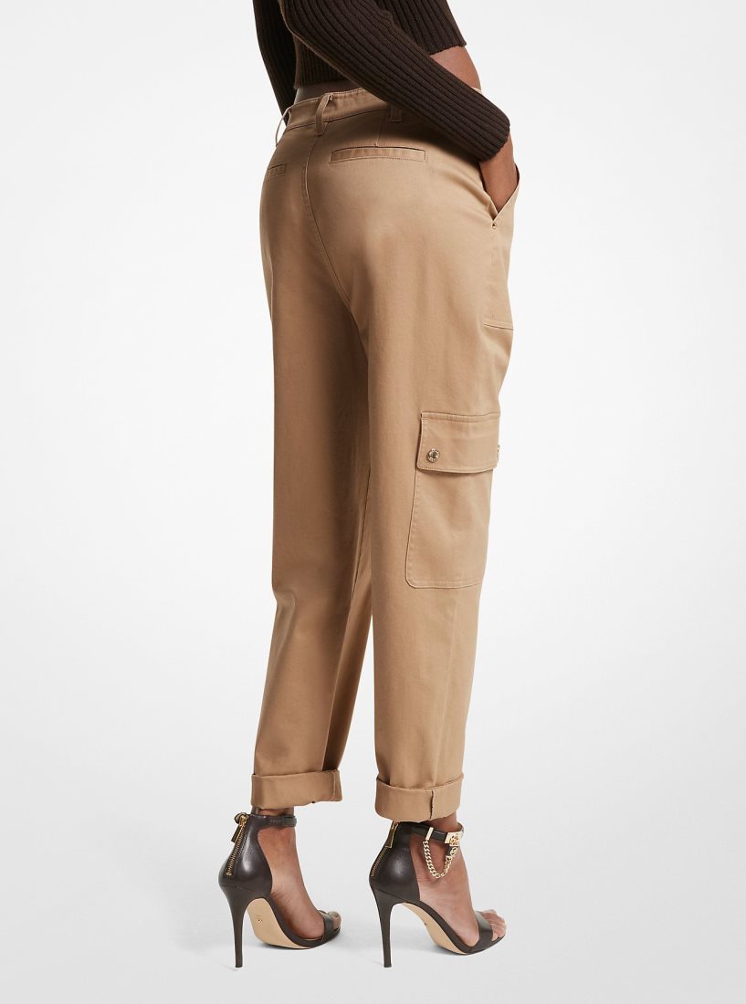 Pantalon Michael Kors Stretch Organic Cotton Cargo Pants Mujer Marrones Oscuro | 8910-RSALW