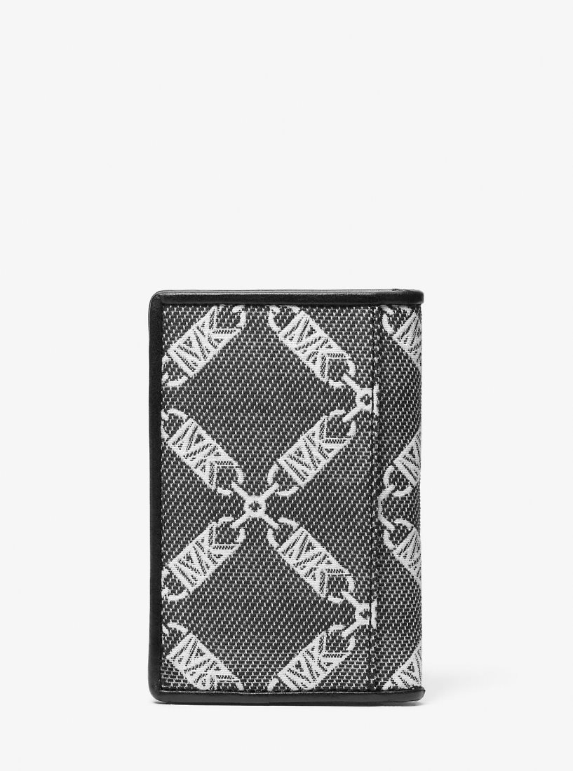 Porta Tarjetas Michael Kors Hudson Empire Logo Jacquard Bi-fold Card Case Hombre Negras | 4156-FXLTQ