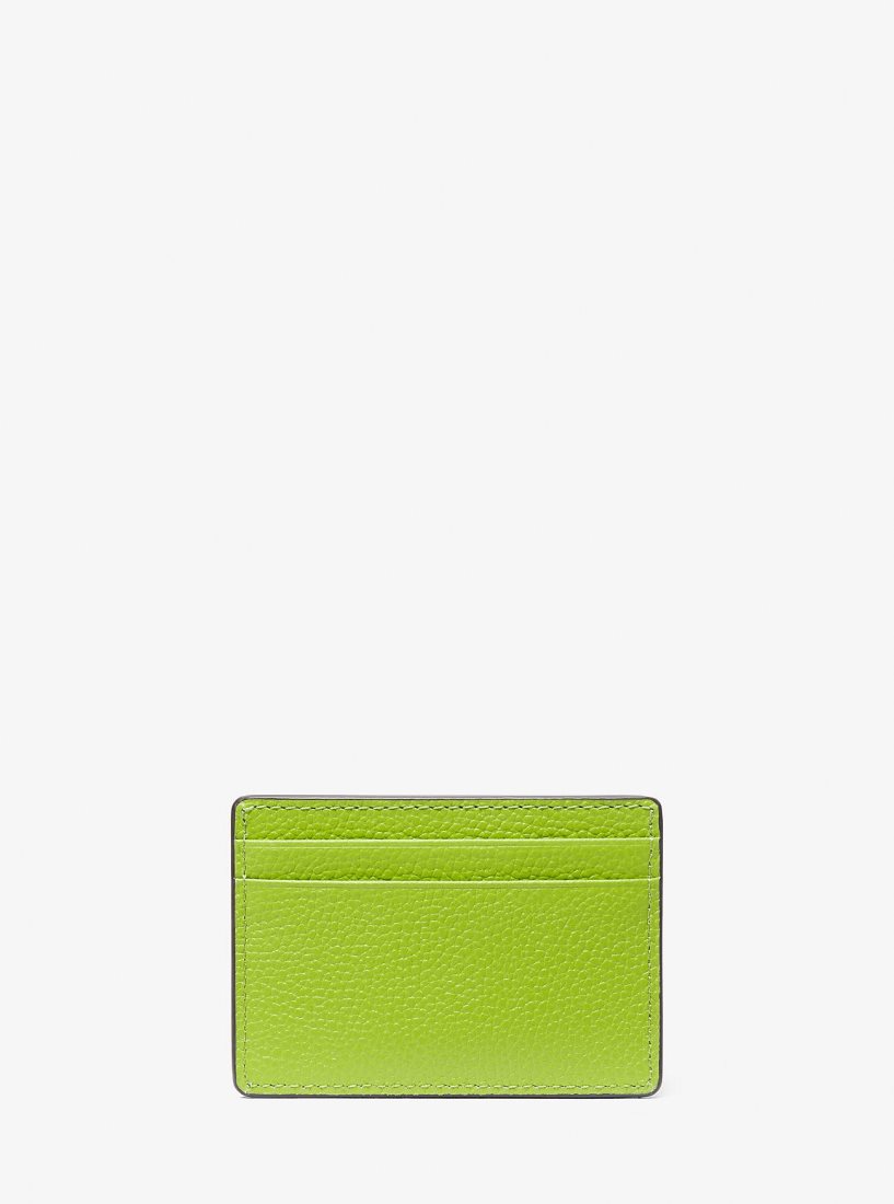 Porta Tarjetas Michael Kors Pebbled Leather Card Case Mujer Pear | 3420-ZSKTB