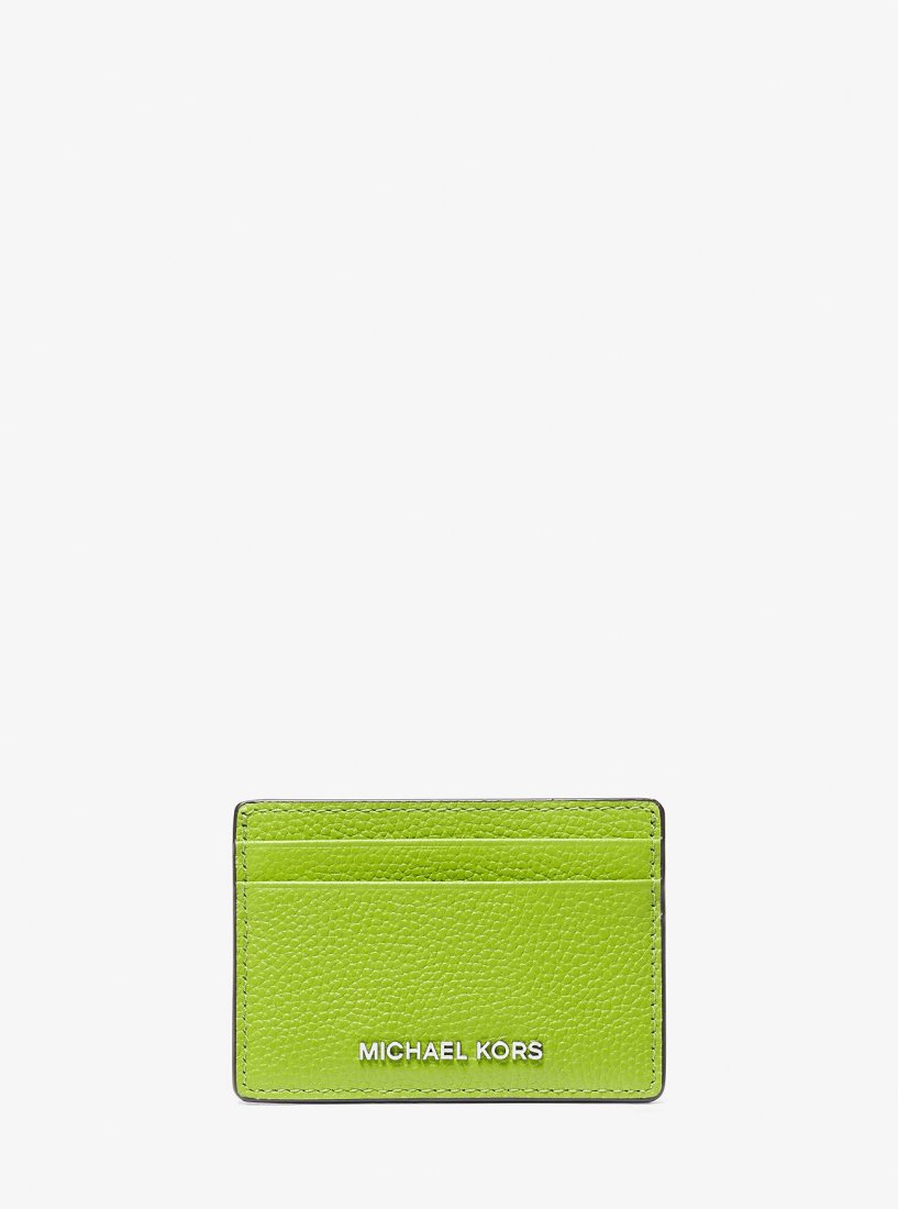 Porta Tarjetas Michael Kors Pebbled Leather Card Case Mujer Pear | 3420-ZSKTB