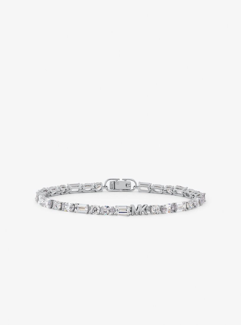 Pulseras Michael Kors Precious Metal-Plated Sterling Silver Cubic Zirconia Tennis Bracelet Mujer Plateadas | 9274-SGFYO