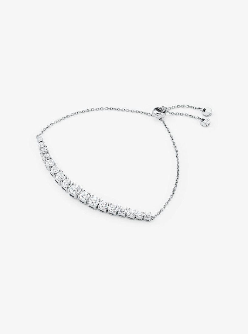 Pulseras Michael Kors Precious Metal-Plated Sterling Silver Cubic Zirconia Slider Bracelet Mujer Plateadas | 1530-DHOLC